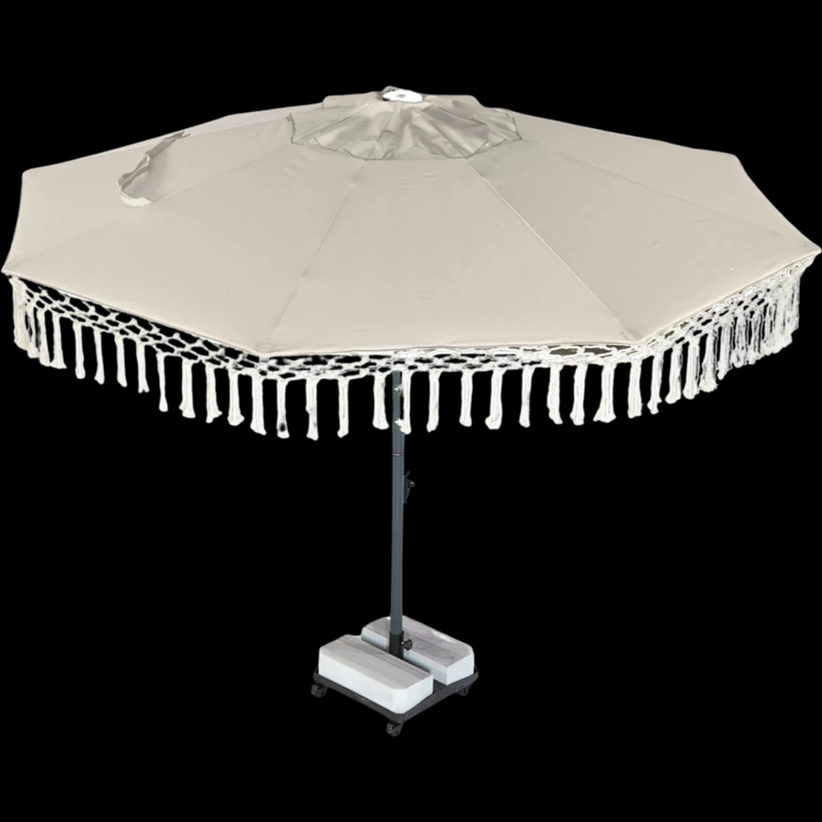 Fringed parasol in ivory